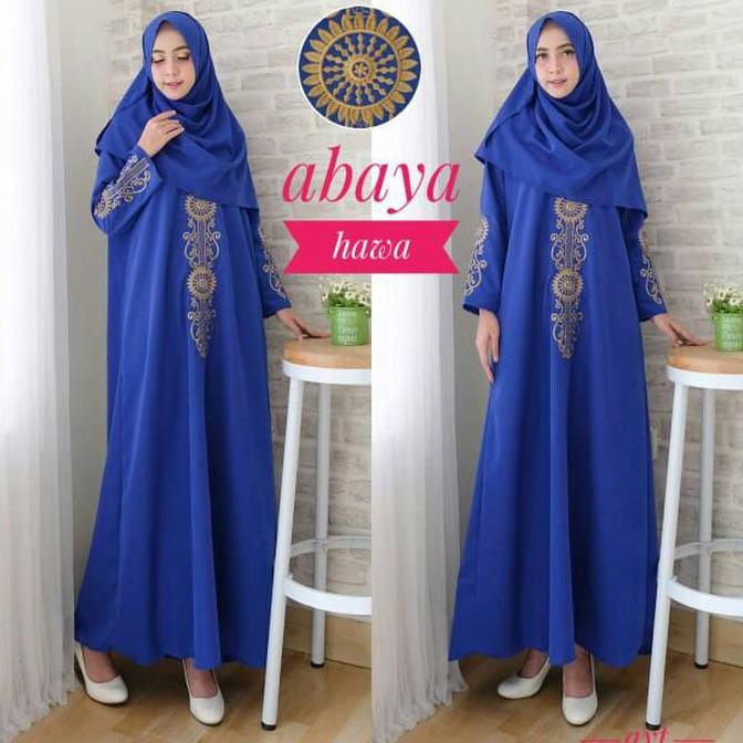 Baju Gamis Wanita Terbaru ABAYA HAWA (BENHUR) - Biru Benhur