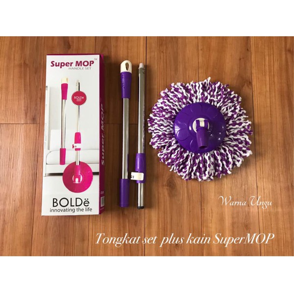 SUPERMOP BOLDE TONGKAT HANDLE PEL KEPALA MOP HEAD SPAREPART 169X SUPER MOP MURAH 1.050gr