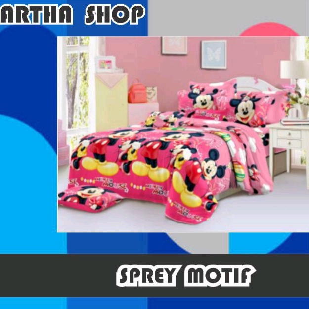 SPREY KATUN DISPERSE motif karakter dan embos, cantik lucu bisa custom ukuran