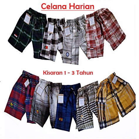 Celana Pendek 3pcs @35rb Harian Anak Random all size 1-3thn