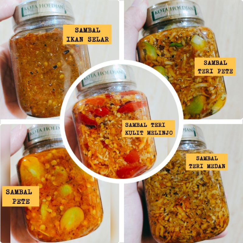 [READY SIAP KIRIM] SAMBAL KOTA HOEDJAN : SAMBAL TERI, GABUS, PARU, JENGKOL, PETE, MELINJO, BAWANG, CUMI