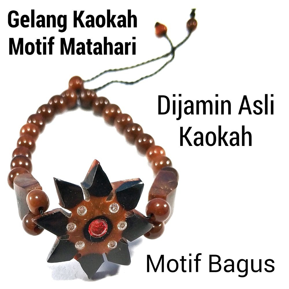 GELANG KAYU ASLI KAOKAH KAUKAH KOKKA KAOKA KOKAH ASLI ISTANBUL TURKI MOTIF MATAHARI DIJAMIN ASLI