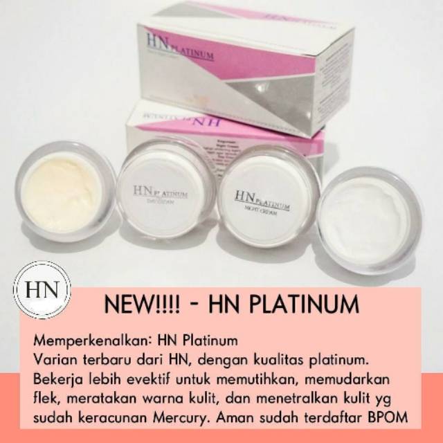 100% Asli PAKET CREAM HN PLATINUM BPOM PLUS SERUM