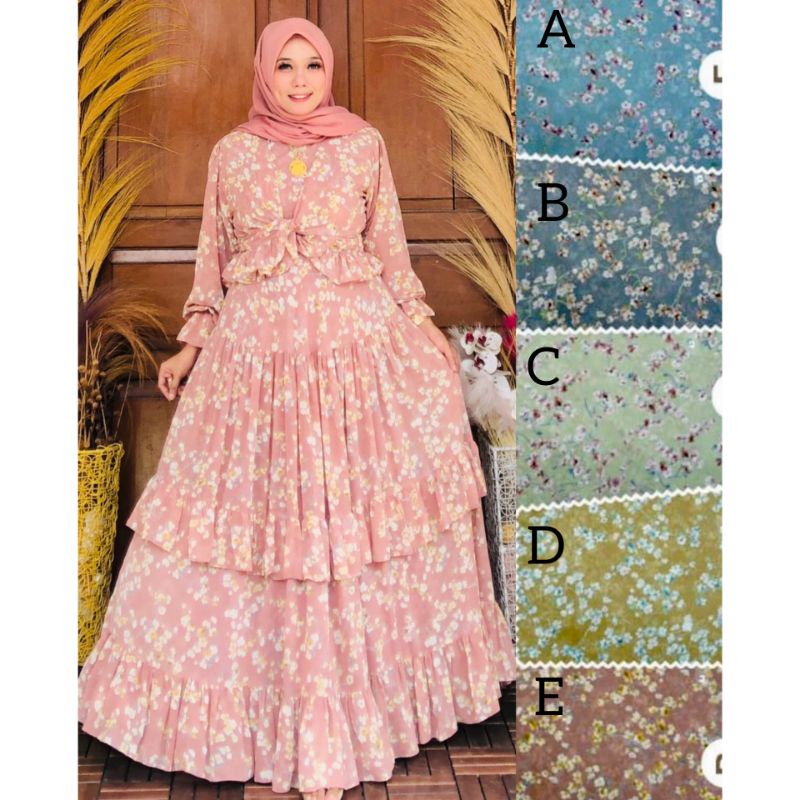 NEW.. GAMIS CERUTY MOTIF ROMPI // ORI BY OHC