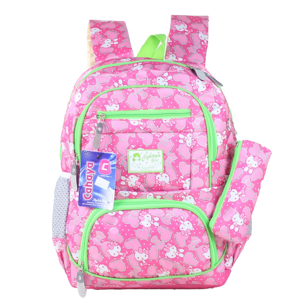 Tas Sekolah Sd Cantik Tas Karakter Hello Kitty Tas Lucu Cahaya Pink Bonus Tempat Pensil