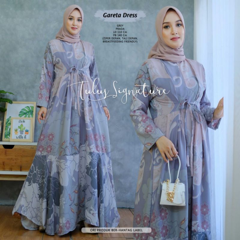 DRESS/GAMIS MUSLIMAH ORIGINAL BERLABEL TULUS SIGNATURE  GARETA DRESS BY TULUS SIGNATURE