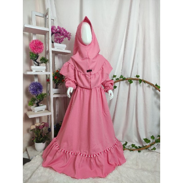 Gamis anak renda Baju muslim anak Nasya