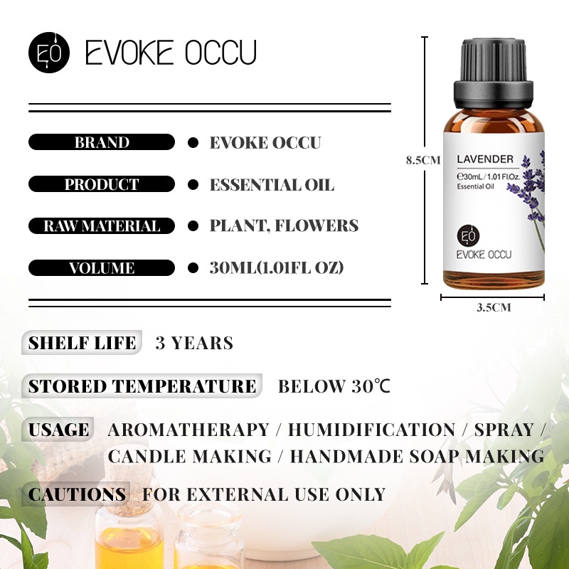 Evoke Occu - 30ml Essential Oil Minyak Aroma Terapi Diffuser Humidifier Natural Relax Fresh Candle Soap Bath Aromatherapy