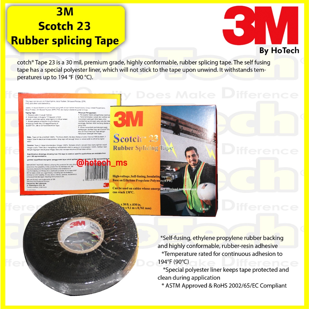 3M Scotch 23 Rubber Splicing Tape | 3M ISOLASI LISTRIK SCOTCH 23
