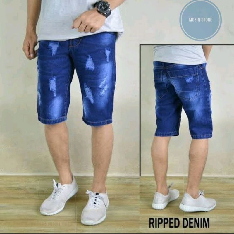 Celana pendek sobek pria / celana pendek denim pria/ celana pendek distro pria terbaru