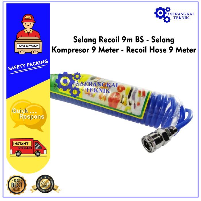 Selang Recoil 9m BS - Selang Kompresor 9 Meter - Recoil Hose 9 Meter