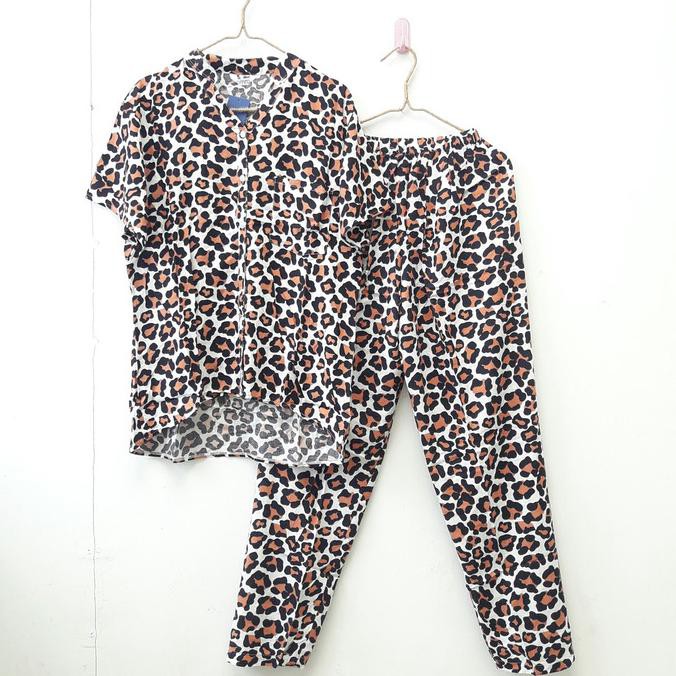 One Set Baju Tidur Piyama Wanita Amro Katun Rayon Viscose Premium - Kuning Tokojanbuja