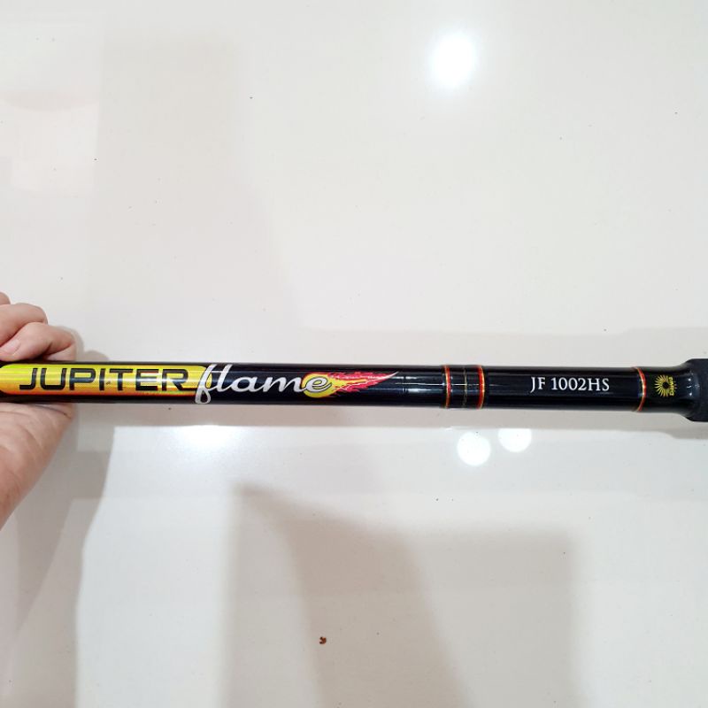 JORAN CARBON 300 / JORAN DAIWA JUPITER FLAME JF 1002HS / MAGNUM SILVER MAX SPINNING GLASS ROD 10'