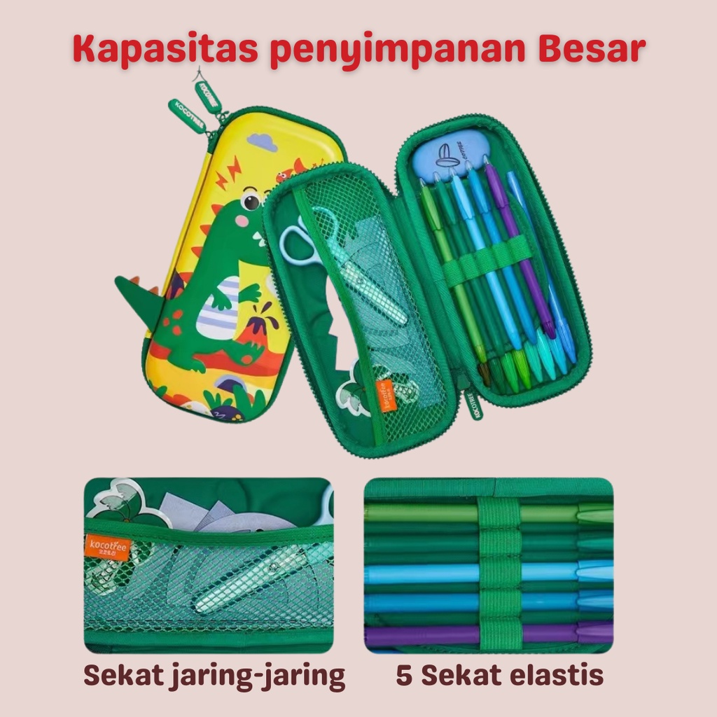 Kocotree Tempat Pensil / Pencils Case / Pencils Box /  Alat Tulis / Perlengkapan sekolah / Anak SD / TK / anak-anak / UNICORN / Hiu / Kelinci / Dinosaurus / Box Pensil