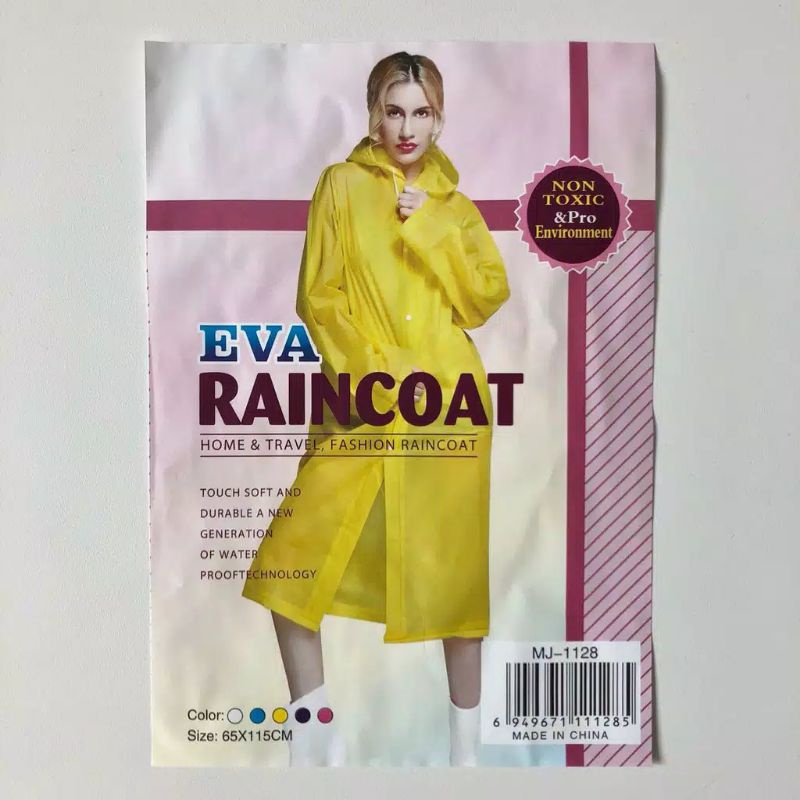 Jas Hujan Terusan / Mantel Hujan Atasan / Eva Raincoat Polos