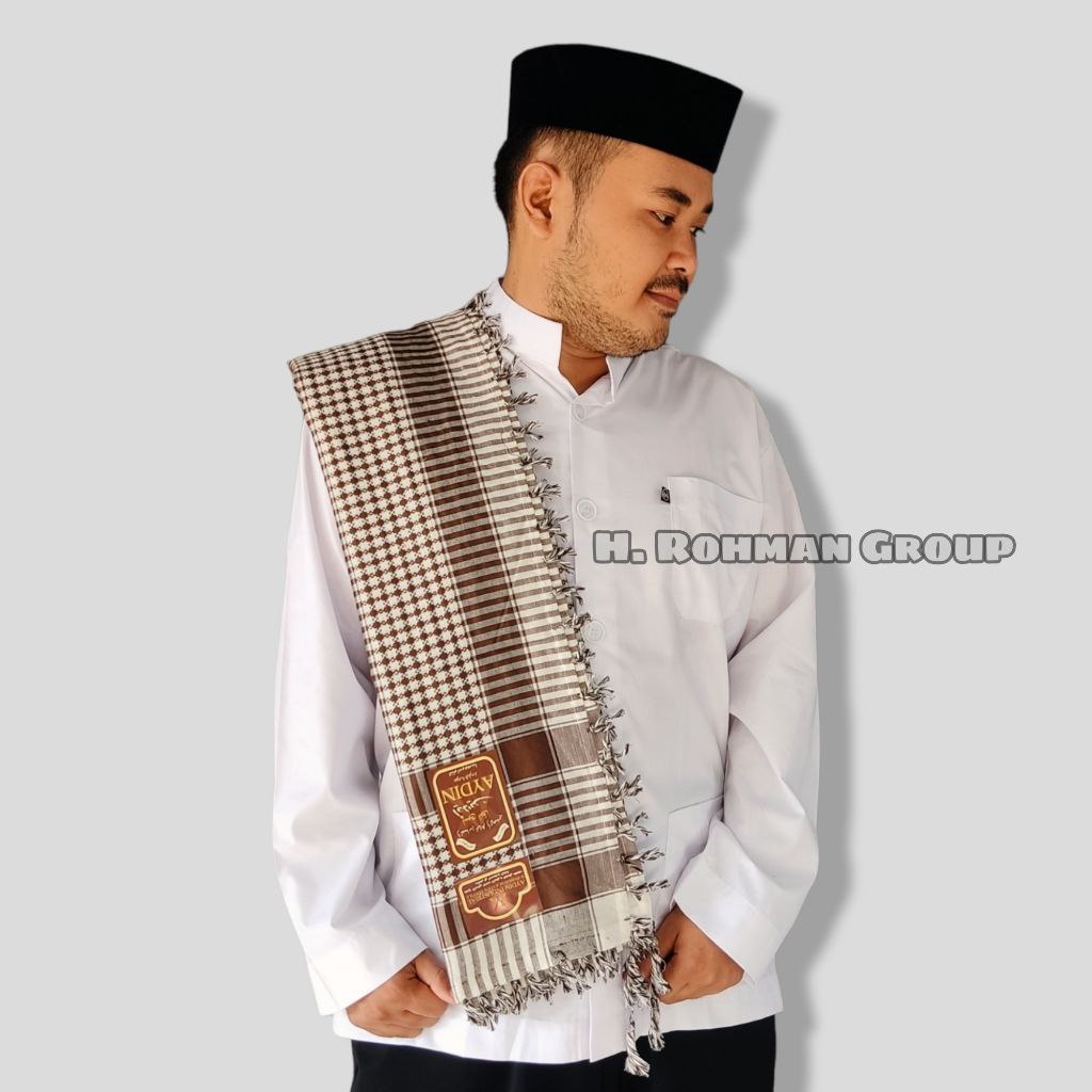 Bisa Cod Sorban Motif Kombinasi Persegi Sorban Santri Ustadz Sorban Haji Arafat H. Rohman Aydin