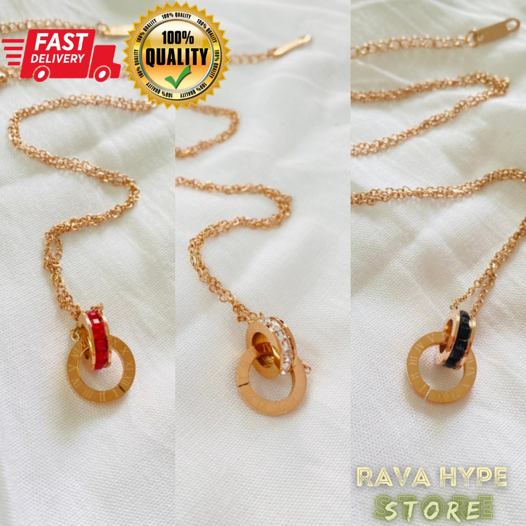 Kalung Bulgari / Bvlgari Ring Necklace Kalung Wanita Aksesoris Kalung Pria
