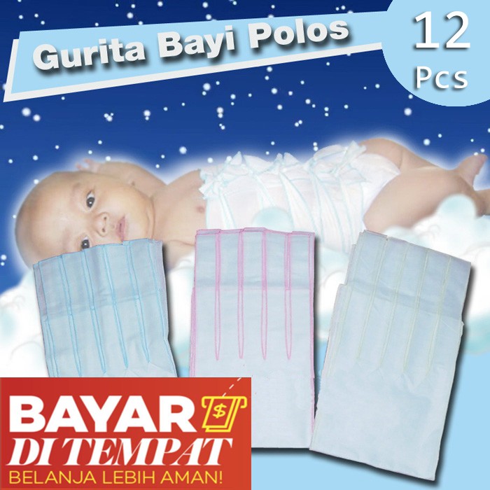 Gurita Bayi Putih Polos Pilihan 6Pcs Atau 12Pcs- Gurita Ikat Tali Bayi 1 lusin-Vegasus Store(COD)