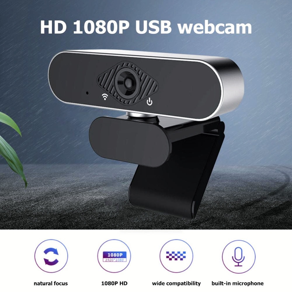 Terbaru Webcam 1080P Full HD  Camera  USB Vlog Webcast Live dengan Mic Support APP Konferensi Langsung Berputar 360 derajat komputer kamera