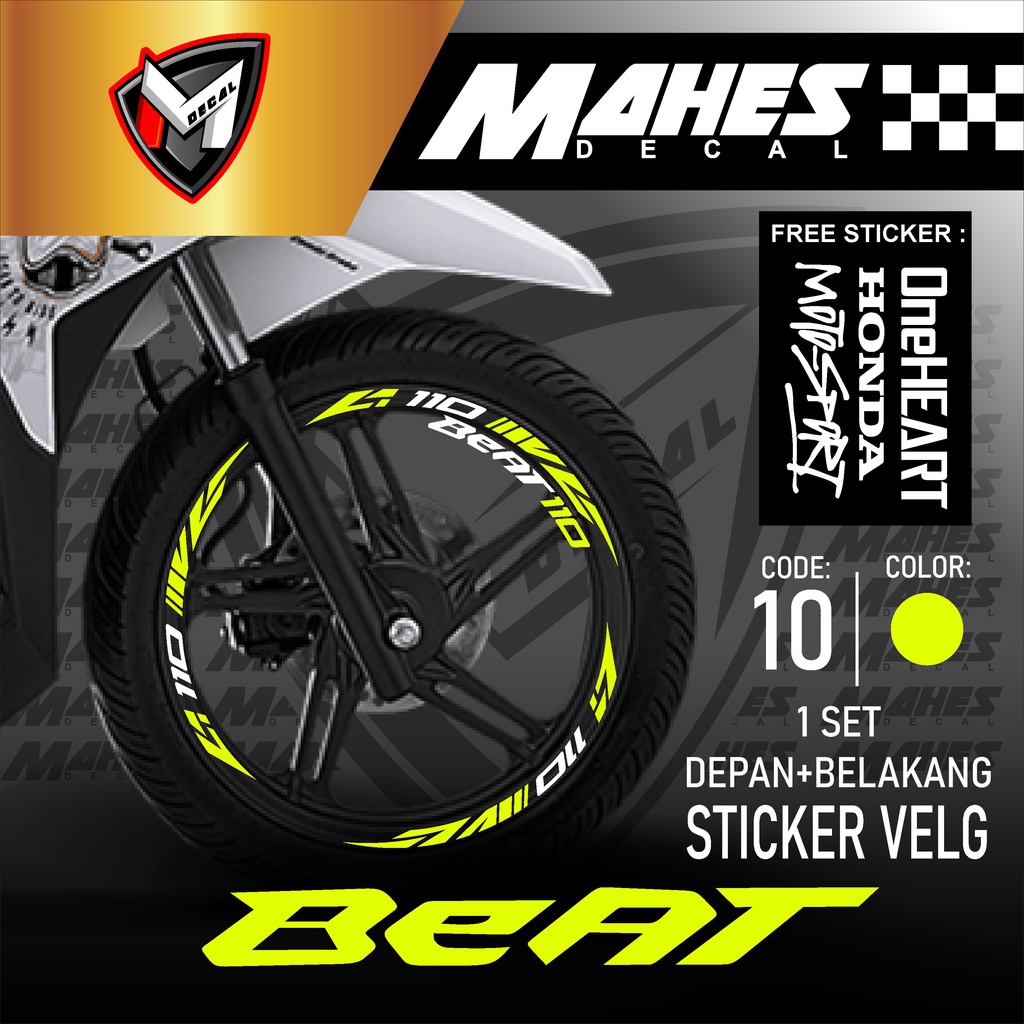 Mahes Decal - Aksesoris Stiker Cutting Sticker List Velg Motor Honda Beat Karbu Fi Esp Street Deluxe