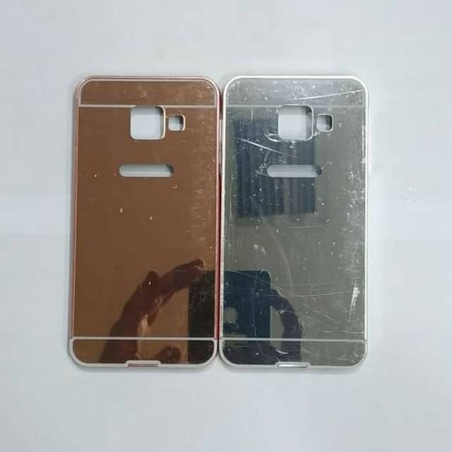 SAMSUNG A310 / A3 2016 bumper slide hard case mirror , softcase silikon karet model air dan hitam