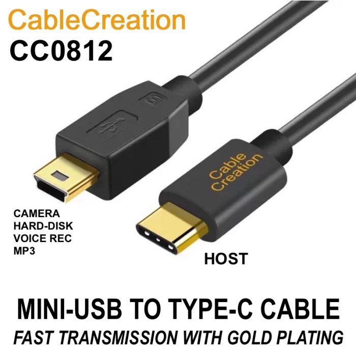 CABLE CREATION CC0811 Mini-USB to Type-C 480mbps 1m BLACK