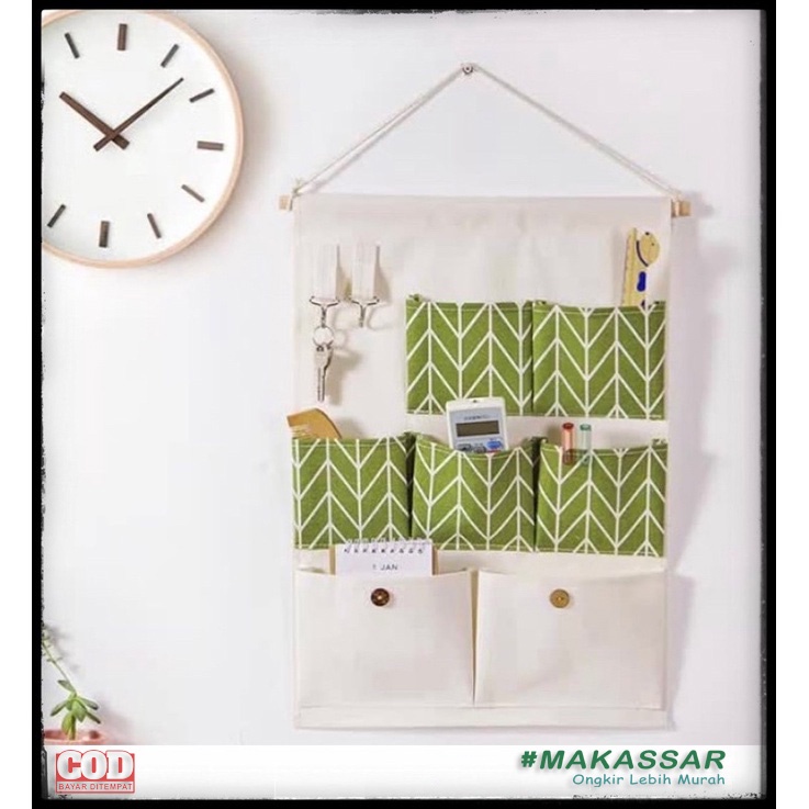 Pouch Hanging Organizer Korea Rak Gantung 7 &amp; 3 Sekat Storage Bag Murah COD Makassar