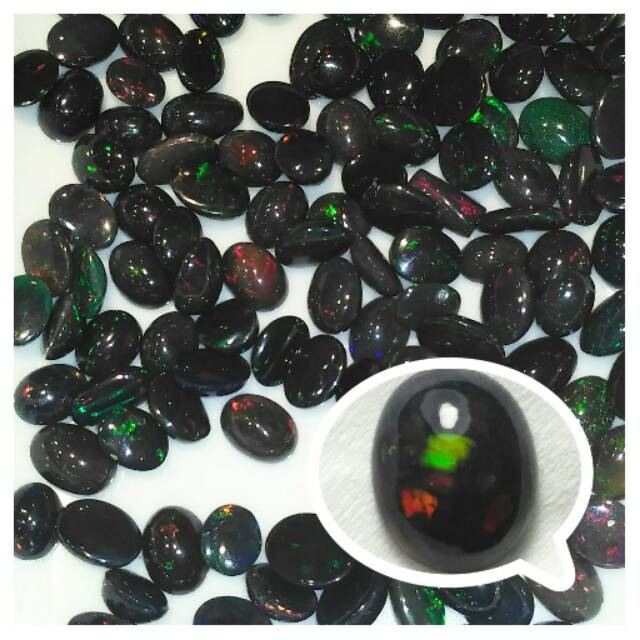 NATURAL BATU AKIK KALIMAYA AFRIKA / AFRICAN BLACK OPALIZED