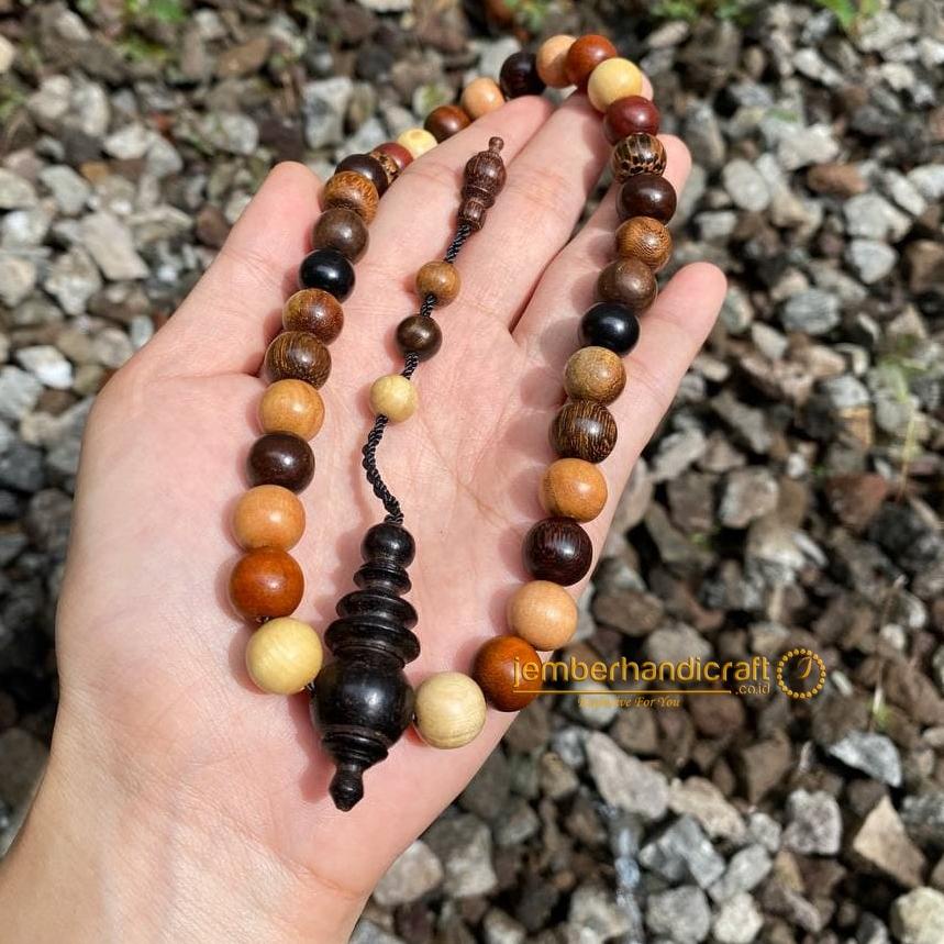 Shopee 3.15 Tasbih KOMBINASI 9 Kayu Bertuah 8mm dan 10mm| Tasbih Kayu Kombinasi Bersertifikat dan Bo