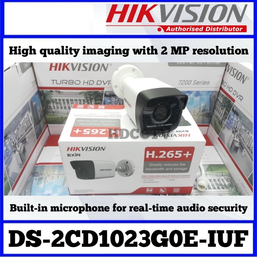 IPCAM HIKVISION 2MP AUDIO OUTDOOR DS-2CD1023G0-IUF BUILT IN MIC