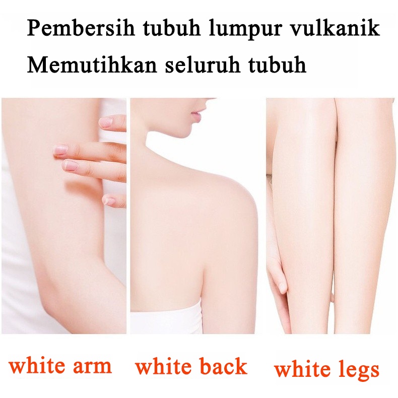 Lumpur vulkanik Body wash lotion pemutih badan 250ml/100%sabun pemutih badan Exfoliate / Improve Skin texture