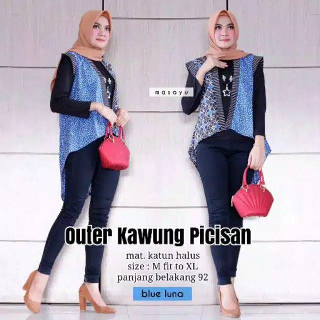 Outer kawung picisan batik modern trendy dan kekinian