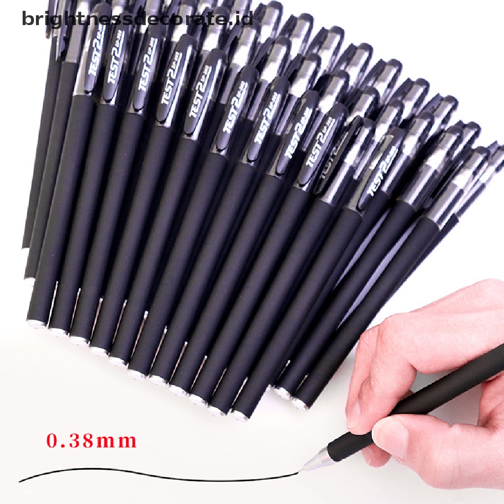 10 Pcs Pena Tinta Cair Ukuran 0.5 0.38mm Untuk Sekolah Dan Kantor