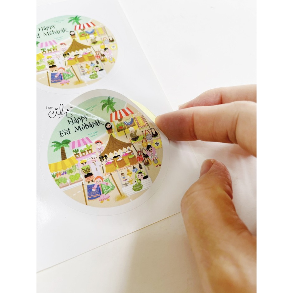 

(SIF045)stiker bulat toples kue kering tema lebaran [isi 32 stiker] - GROSIR - PROMO - Bisa COD -