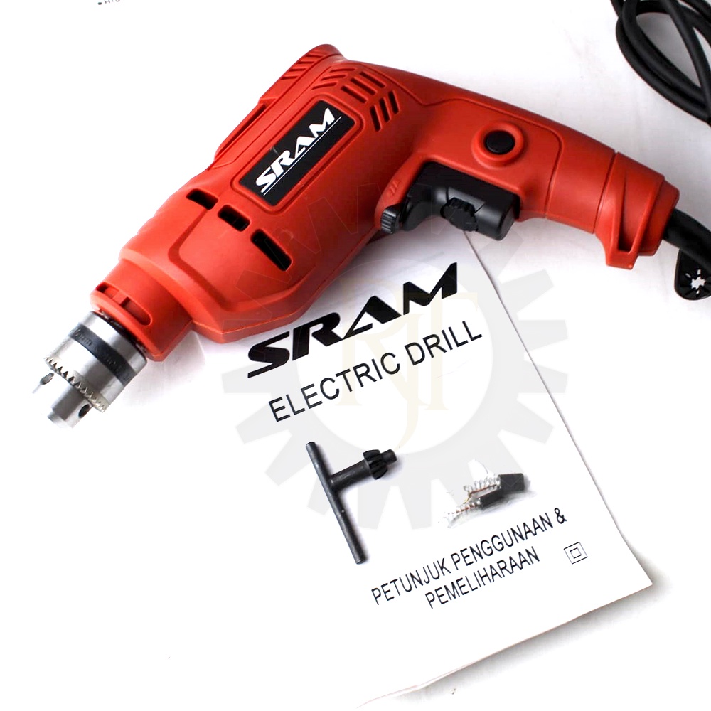 SRAM Mesin Bor Listrik 10mm Bolak-balik TANPA KUNCI &amp; Bor Listrik 13 mm Bolak Balik PAKAI KUNCI