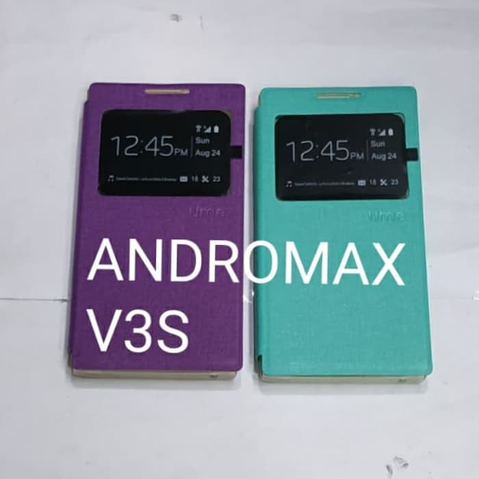 ANDROMAX V3S sarung flip cover ume/ sarung model buku MANTUL