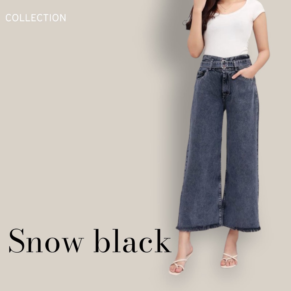 WEKI - Kulot Jeans Highwaist Belt Tansy Pinggang Karet