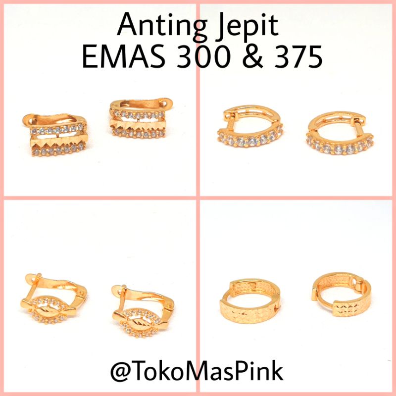 Anting Jepit EMAS 300 - 375 / 6 - 8K ( TOKO MAS LIA GOLD BEKASI )