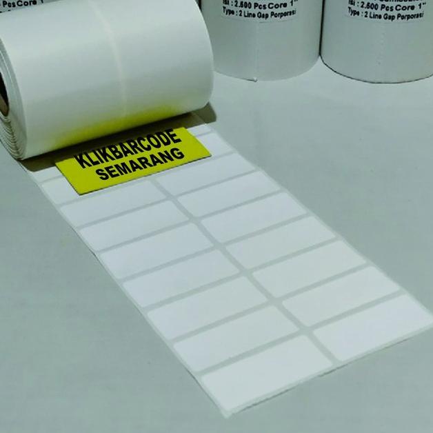 

LABEL BARE 50 X 20 2 LINE | BAHAN SEMICOAT PAKAI PORPORASI | ISI 2.500 PCS | PABRIK - Putih FI 시