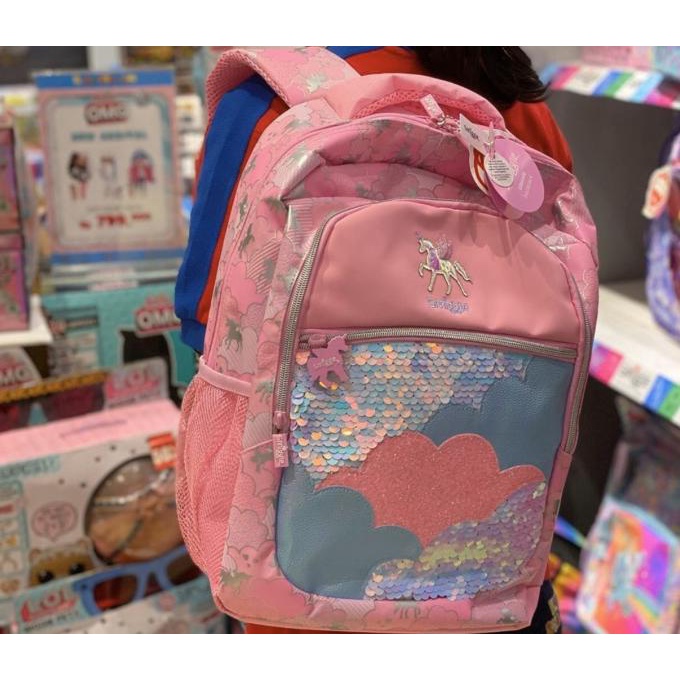 Spesial Edisi Smiggle Bag Backpack Tas Anak Sd Unicorn Blink Black Pink Original