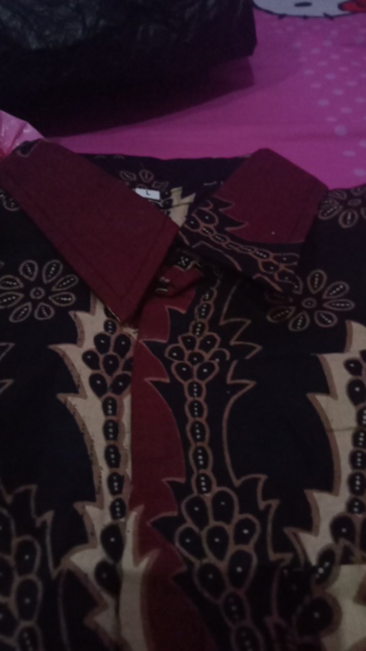 Size M. L. Xl. 2l.3l.4l .. Bswart Batik Hrb026 Kenongo  Hem Pendek Padi Pekalongan M L Xl Batik