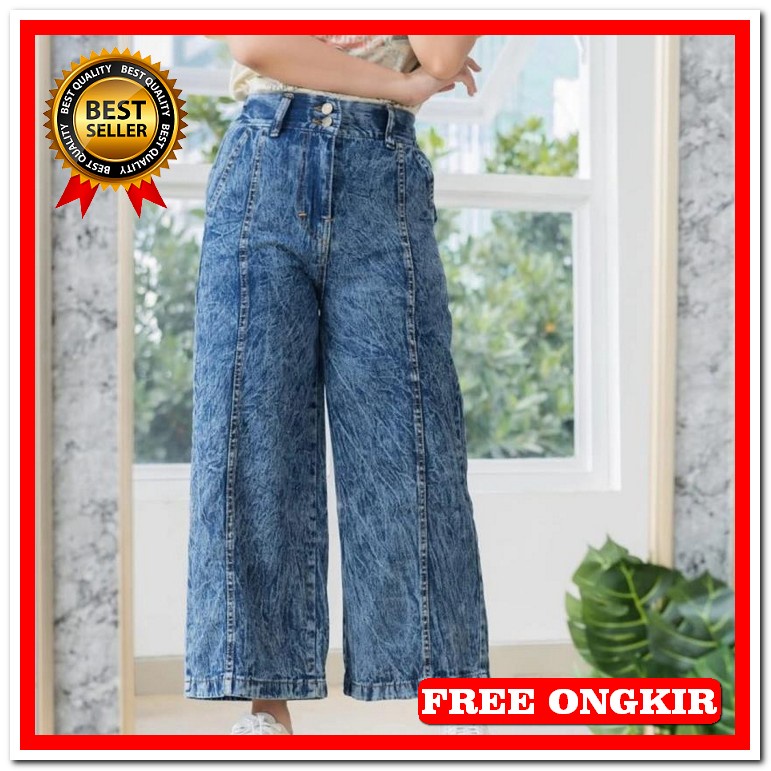 Celana Kulot Scuba Premium Belt H Saku Samping Korean Style Terbaru Fashion Wanita Not Jumbo Highwai