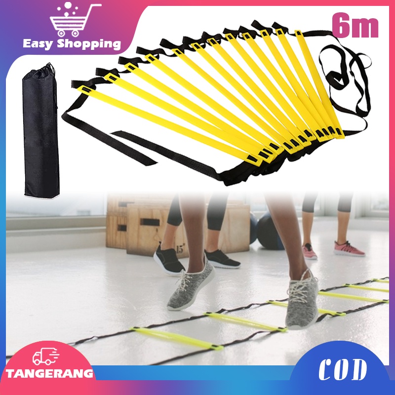 6m Agility Ladder Speed Ladder Drills Training/Tangga Ketangkasan kelincahan (6m 12 Bilah)