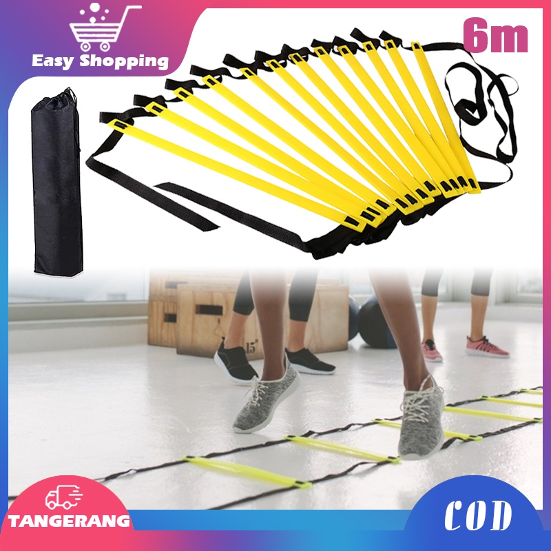 6m Agility Ladder Speed Ladder Drills Training/Tangga Ketangkasan kelincahan (6m 12 Bilah)