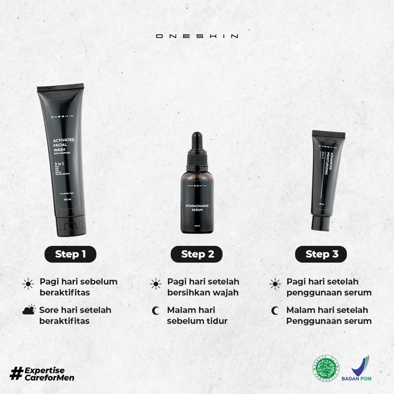 ONESKIN Paket Advance | Paket Pencerah Wajah Pria - Paket Lengkap-3