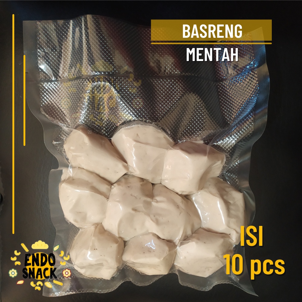 10pcs Basreng Mentah SUPER Kemasan Vacuum, Baso Goreng Ikan Mentah Kualitas Super