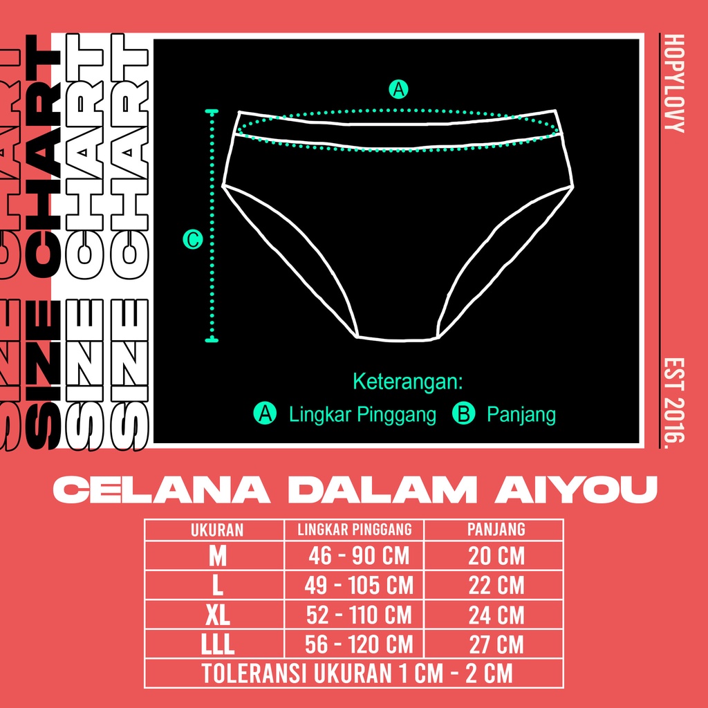 HOPYLOVY Celana Dalam Wanita Katun Halus / Dalaman Wanita