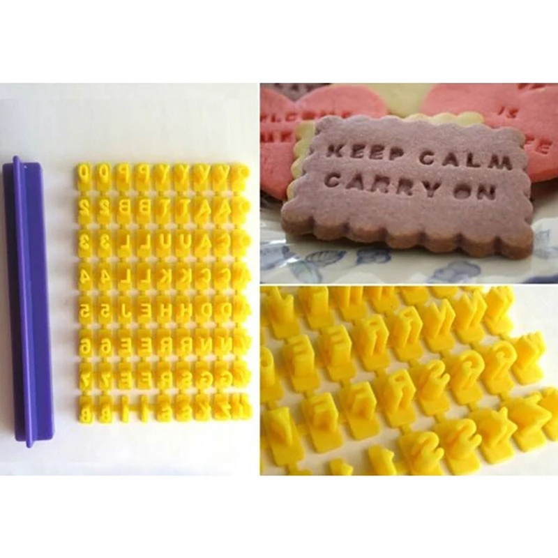 Alphabet Letter Number Cookie Press Stamp Embosser Round Cutter Stencil Tools Fondant DIY Tool Cookie Decorations