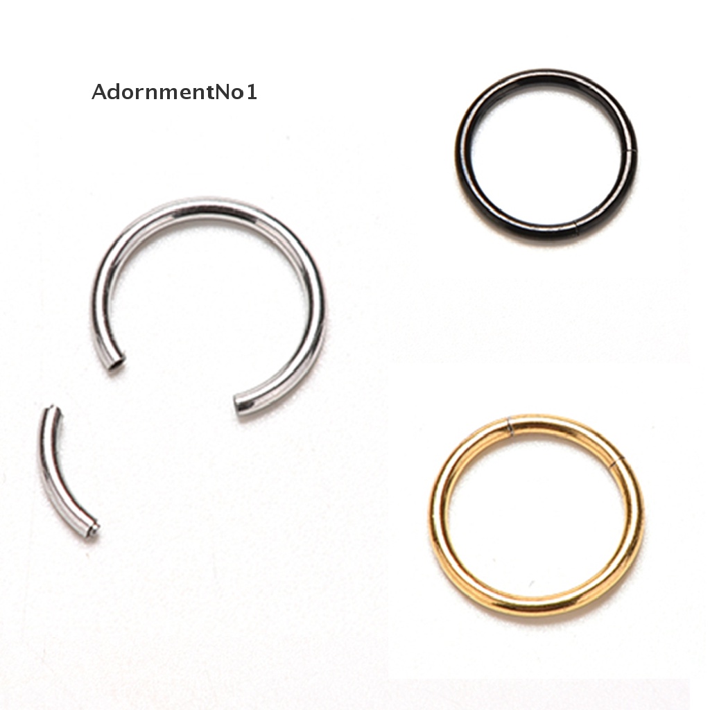 (AdornmentNo1) 1pc Cincin Tindik Hidung / Bibir / Telinga Bahan Titanium