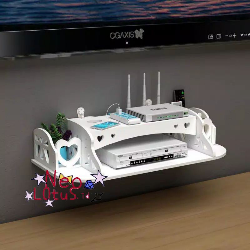 Rak Wifi Dinding Shelves Floating Rack Modem Router Rak Dinding Murmer
